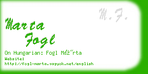 marta fogl business card